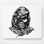 hooded skull mousepad