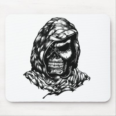 hooded skull mousepad by creativetim