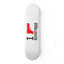 Hoodman "I Shoot Hipsters" White Skate Decks