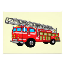 Hook and Ladder Fire Engine Invite
