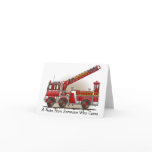 Hook and Ladder Fire Truck Note Card
