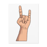 Hook 'em Hand Sign Gesture postcards