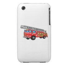 Hook & Ladder Red Fire Engine iPhone 3 Case-Mate Cases