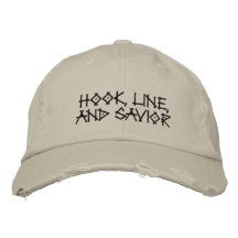 Hook, line, and Saviour Embroidered Hat