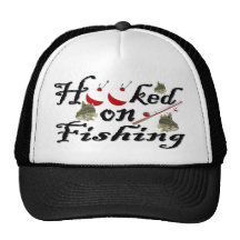 hooked on fishing mesh hat