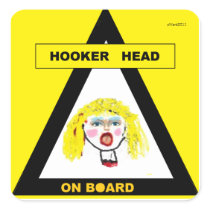 Hooker Head on Board Sticker