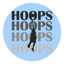 Hoops Silhouette Tshirts and Gifts Round Sticker
