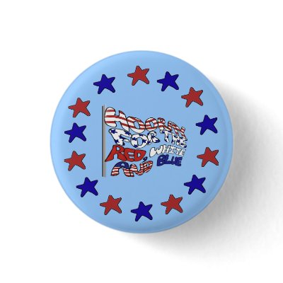 Hooray for Stars and Stripes Flag Button
