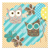 Hoot Owls Customized Birthday Invitation invitations