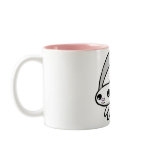 Hop the Rabbit with fluffy pink tail drinking mug