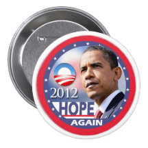 Hope Again / Obama 2012 Pinback Buttons