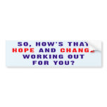 Hope And Change Bumper Sticker bumper stickers