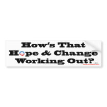 Hope and Change Bumpersticker Bumper Stickers
