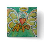 Hope Angel Word Art Pendant Button Pins