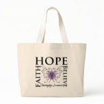 Hope Believe Faith - Fibromyalgia Tote Bags