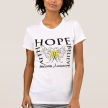 Hope Believe Faith - Sarcoma Cancer T Shirts
