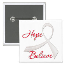 Hope Believe Lung Cancer Button
