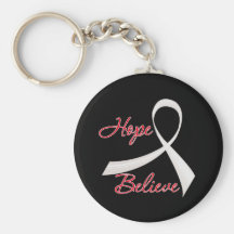 Hope Believe Lung Cancer Key Chain