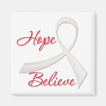 Hope Believe Lung Cancer Refrigerator Magnet