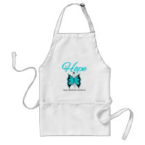 Hope Butterfly Ribbon Addiction Recovery Aprons