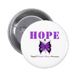 Hope Butterfly Ribbon Domestic Violence Button