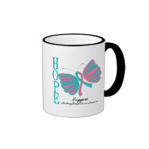 Hope Butterfly Ribbon Hereditary Breast Cancer Coffee Mugs