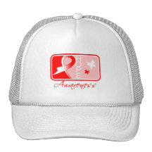 Hope Butterfly Tile Card Oral Cancer Trucker Hats