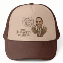 Hope, Change, Beer... Peace Barack Obama Trucker Hats