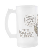 Hope, Change, Beer... Peace Barack Obama Coffee Mugs