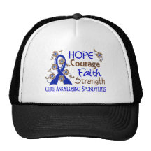 Hope Courage Faith Strength 3 Ankylosing Spondylit Hat