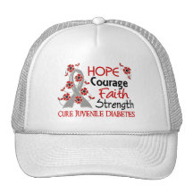 Hope Courage Faith Strength 3 Juvenile Diabetes Trucker Hat