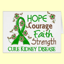 Hope Courage Faith Strength 3 Kidney Disease cards