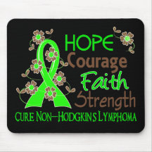 Hope Courage Faith Strength 3 Non-Hodgkin's Lympho Mousemats