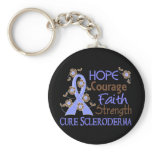 Hope Courage Faith Strength 3 Scleroderma keychains