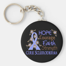 Hope Courage Faith Strength 3 Scleroderma Key Chain