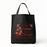 Hope Courage Faith Strength 3 Sickle Cell Disease Tote Bags