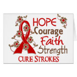 Hope Courage Faith Strength 3 Stroke Greeting Card