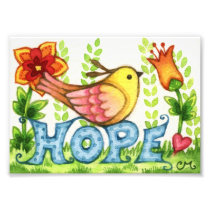 Hope - Cute Bird Print Photographic Print
