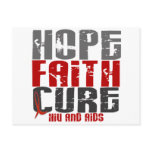 HOPE FAITH CURE HIV / AIDS T-Shirts & Apparel postcards