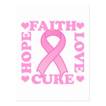 Hope Faith Love Cure Postcard