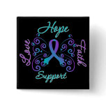 Hope Faith Love Domestic Violence & Sexual Assault Pinback Button