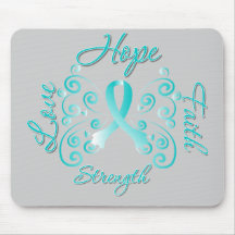 Hope Faith Love Strength Cervical Cancer Mouse Mat