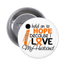 Hope For My Husband Multiple Sclerosis MS Pinback Button