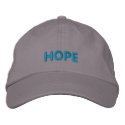 HOPE IN BOLD BLUE LETTERS embroidered hats