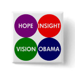 Hope, Insight, Vision, Obama (Pro-Obama Button)