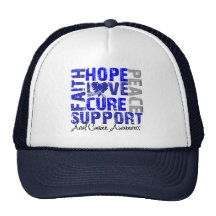 Hope Love Cure Anal Cancer Awareness Trucker Hats