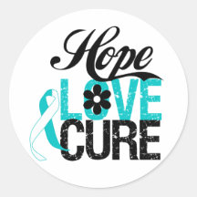 Hope Love Cure CERVICAL CANCER Gifts Stickers