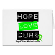 Hope Love Cure - Mental Health Awareness Greeting Card