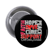 Hope Love Cure Oral Cancer Awareness Pinback Button