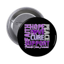 Hope Love Cure Pancreatic Cancer Awareness Pinback Buttons